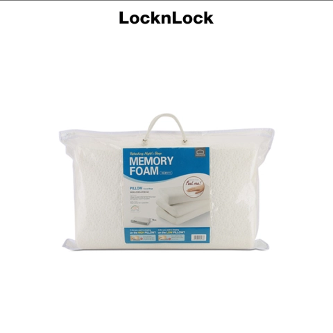 Gối Memory foam ruột cao su mút hoạt tính thoáng khí non 50D LocknLock - HLW111