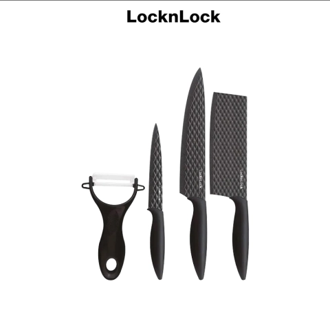 Bộ dao nhà bếp 4 món thép không gỉ chống dính LocknLock CKK104S4