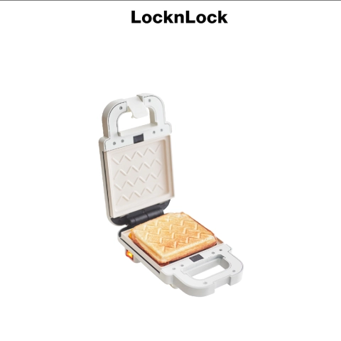 Máy nướng bánh Lock&Lock Bianco Sandwich maker EJB126IVY - Hàng Chính Hãng