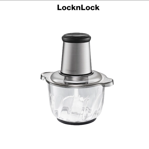 Máy xay thịt cối thuỷ tinh lưỡi dao kép LocknLock EJM186SLV 2.4L