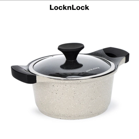 Nồi nhôm thân cao phủ ceramic LocknLock Stone Pot 24cm