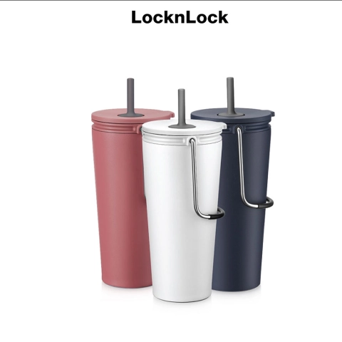 Bình giữ nhiệt có ống hút Lock&Lock LHC4268 Bucket Tumbler with Straw